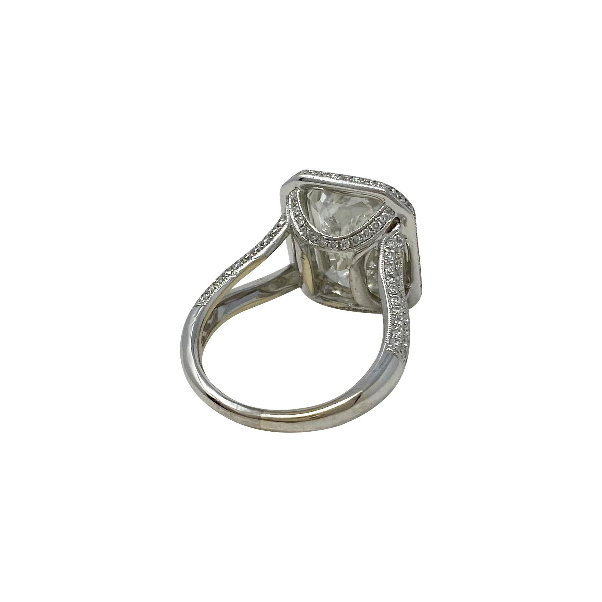 Emerald Cut GIA Certified 7.50 Carat Diamond Ring in 18 Karat White Gold