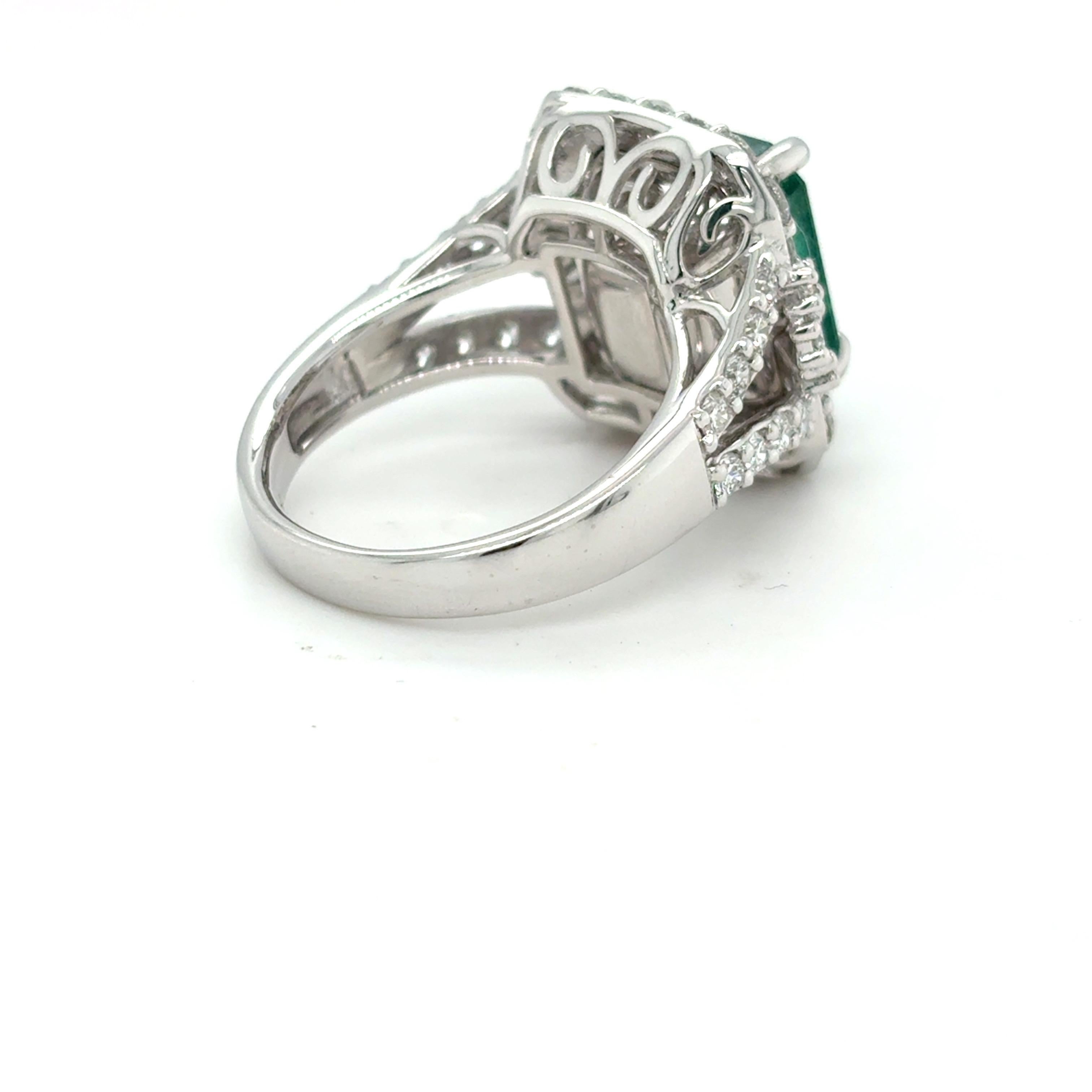 GIA-zertifizierter 7,52 Karat Smaragd-Diamant-Cocktailring mit Oktagonschliff Damen im Angebot