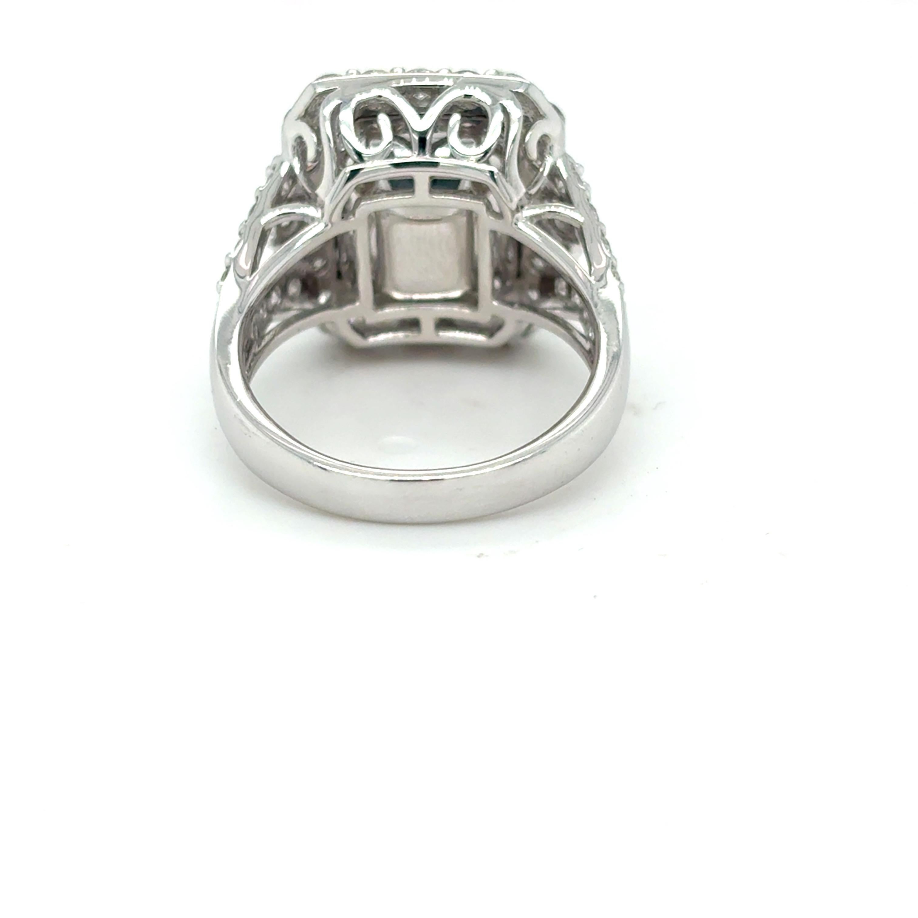 GIA-zertifizierter 7,52 Karat Smaragd-Diamant-Cocktailring mit Oktagonschliff im Angebot 1