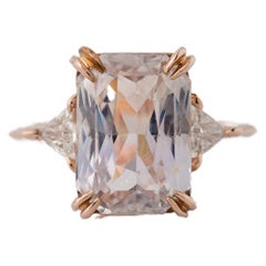 GIA Certified 7.56 Carat Natural Light Pink Sapphire Diamond Engagement Ring