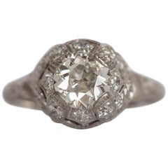 GIA Certified .76 Carat Diamond Platinum Engagement Ring