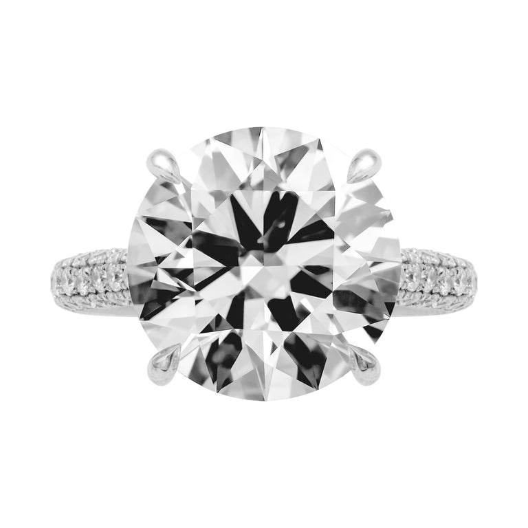 GIA Certified 7.60 Carat Round Diamond Engagement Ring For Sale at ...