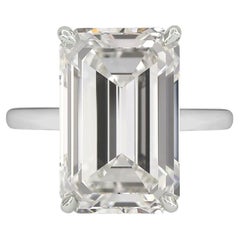 GIA Certified 7 Carat Emerald Cut Diamond VS1 Clarity Solitaire Ring