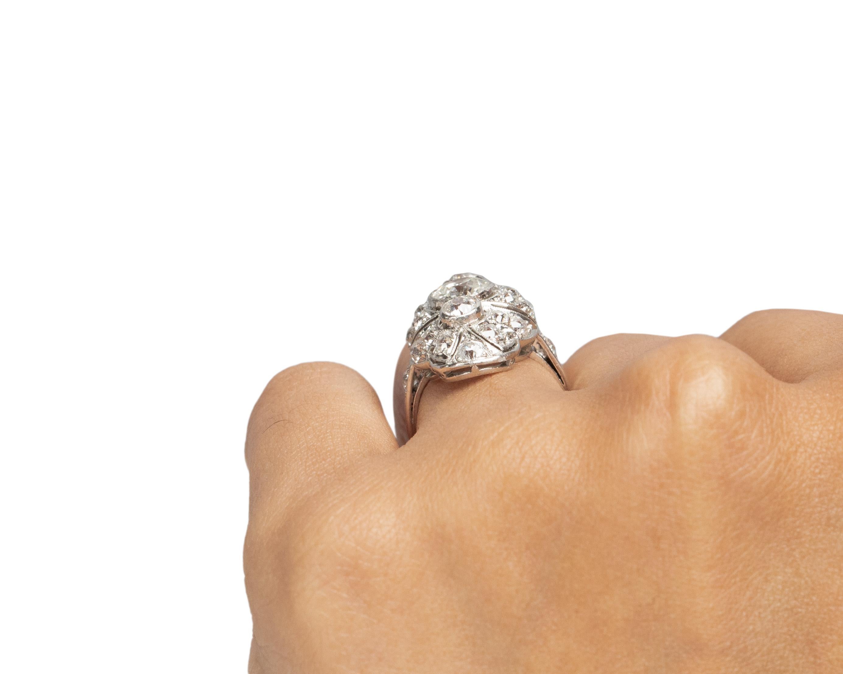 Women's or Men's GIA Certified .77 Carat Art Deco Diamond Platinum Engagement Ring For Sale