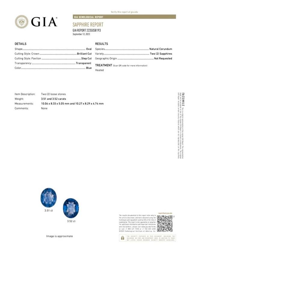 Donna Orecchini in oro bianco con zaffiro e diamante bianco certificati GIA da 7,77 carati in vendita