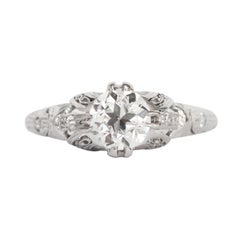GIA Certified .78 Carat Diamond Platinum Engagement Ring