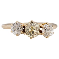 GIA Certified .78 Carat Edwardian Diamond 14 Karat Yellow Gold Engagement Ring