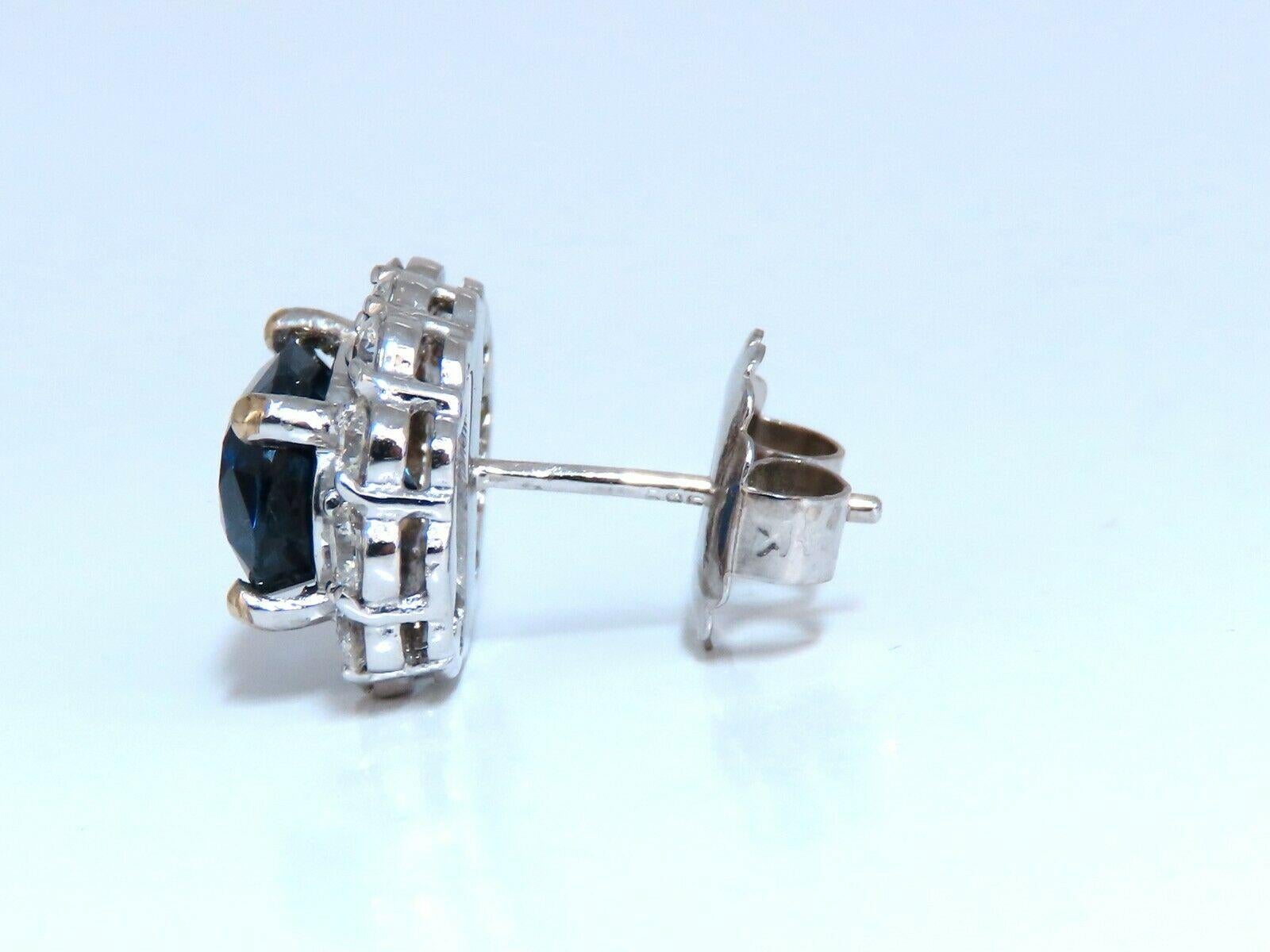 Boucles d'oreilles 14 carats avec saphir bleu roi naturel certifié GIA de 7,81 carats Unisexe en vente