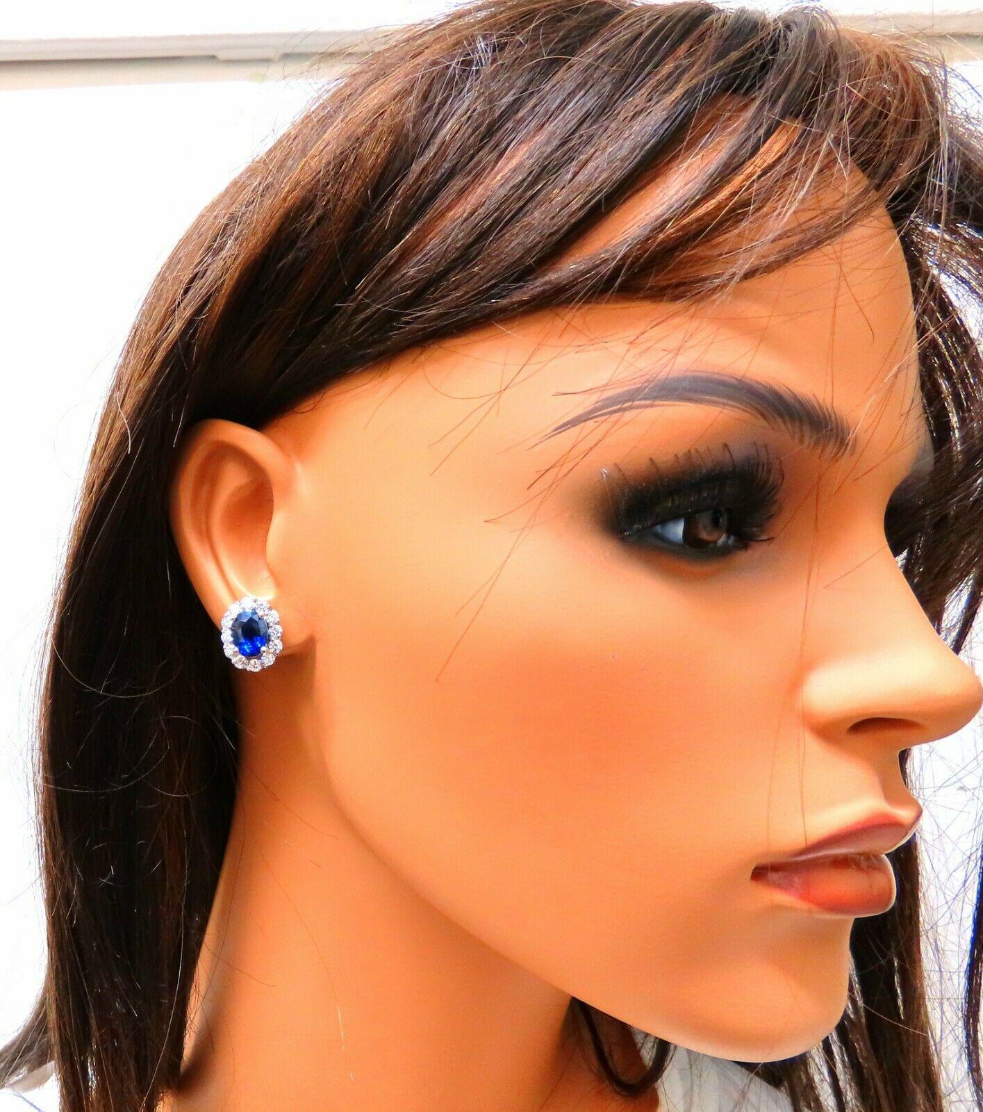 Boucles d'oreilles 14 carats avec saphir bleu roi naturel certifié GIA de 7,81 carats en vente 1