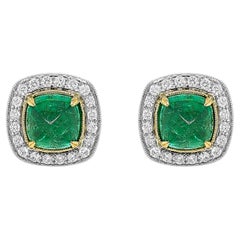 GIA Certified 7.86 Carat Emerald Round Diamond White Gold Earrings