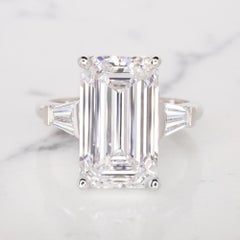 GIA Certified 7.88 Carat Type IIA Emerald Cut Diamond Engagement Ring