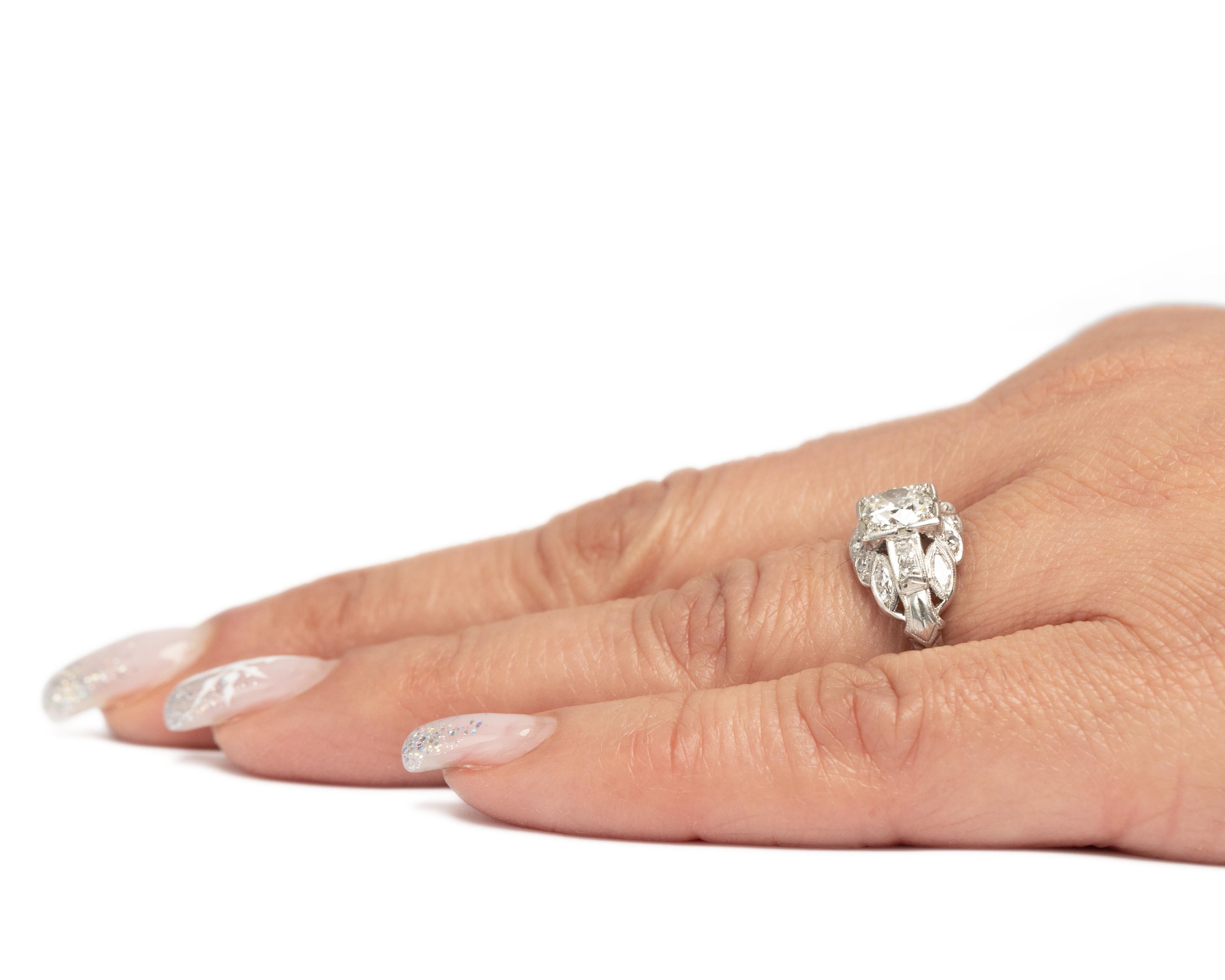 GIA Certified .79 Carat Diamond Platinum Engagement Ring In Good Condition For Sale In Atlanta, GA