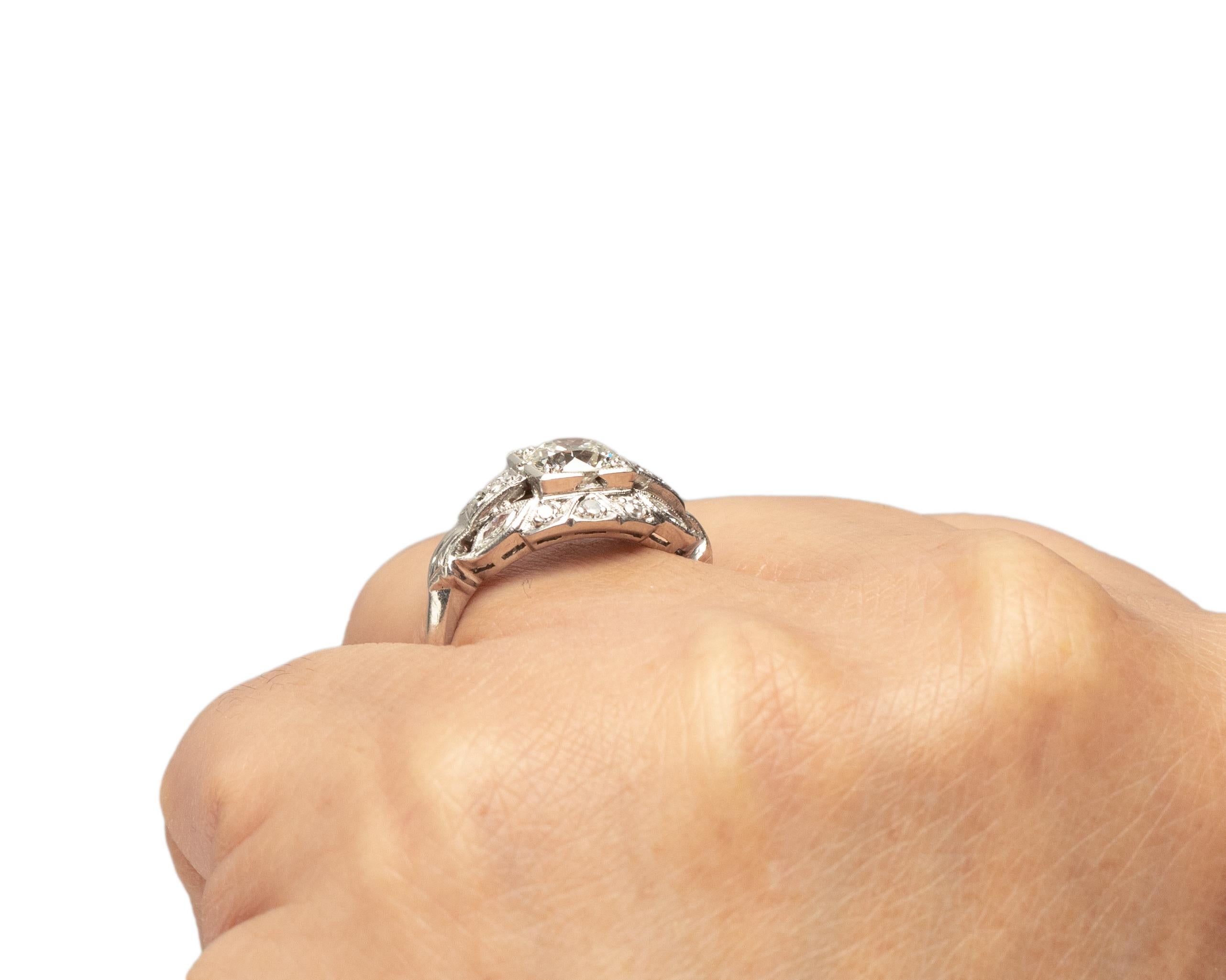 GIA Certified .79 Carat Diamond Platinum Engagement Ring For Sale 1