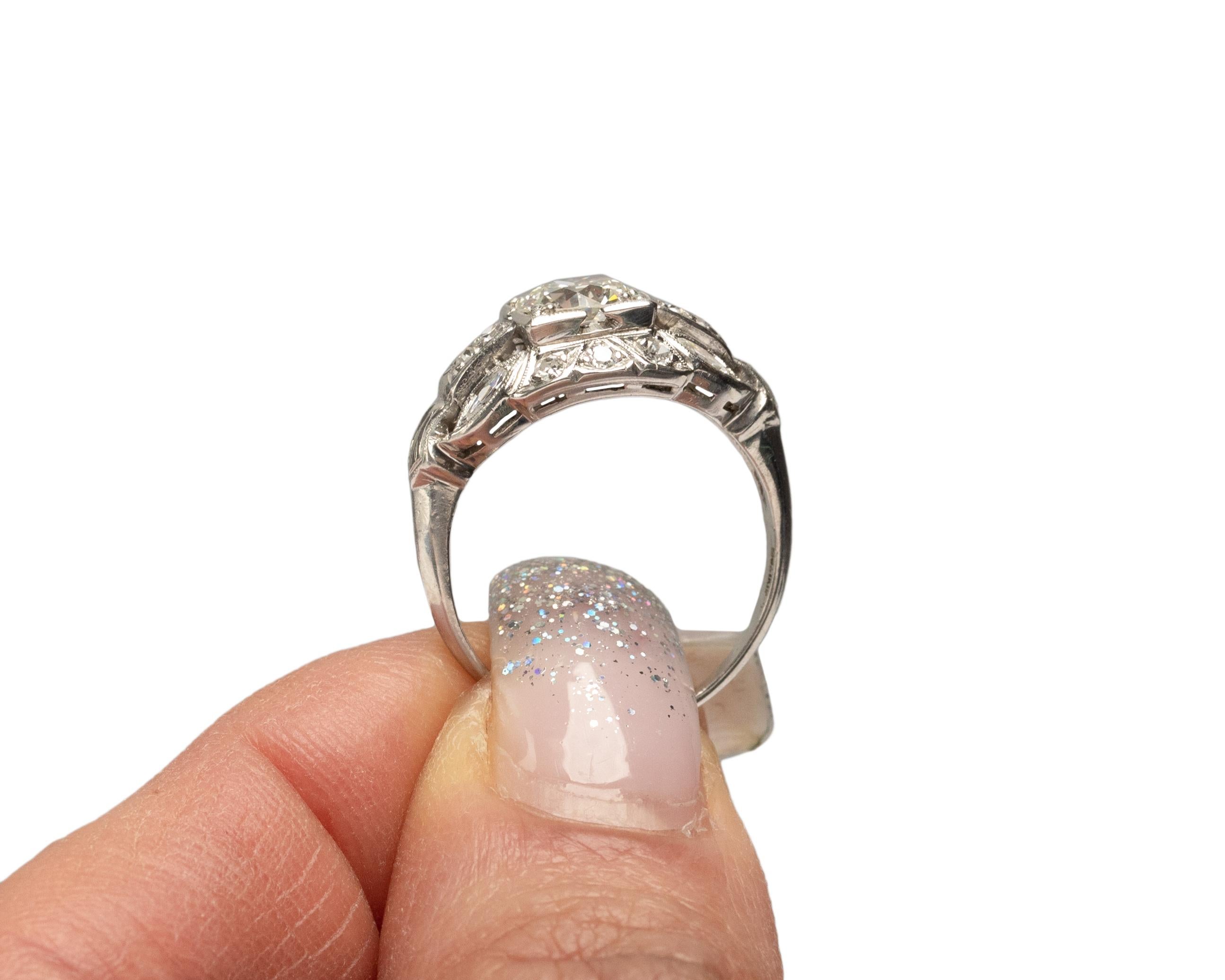 GIA Certified .79 Carat Diamond Platinum Engagement Ring For Sale 2