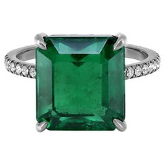 Anillo menor de Zambia de oro ennegrecido de 18 quilates con certificado GIA de 7,90 quilates