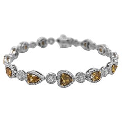 GIA Certified 7.96 Carats Fancy Diamond White Gold Bracelet