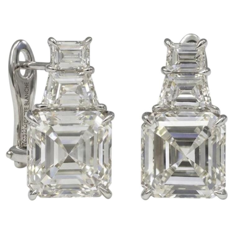 GIA Certified 8 Carat Asscher Cut Diamond Drop Earrings