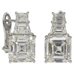 GIA Certified 8 Carat Asscher Cut Diamond Drop Earrings