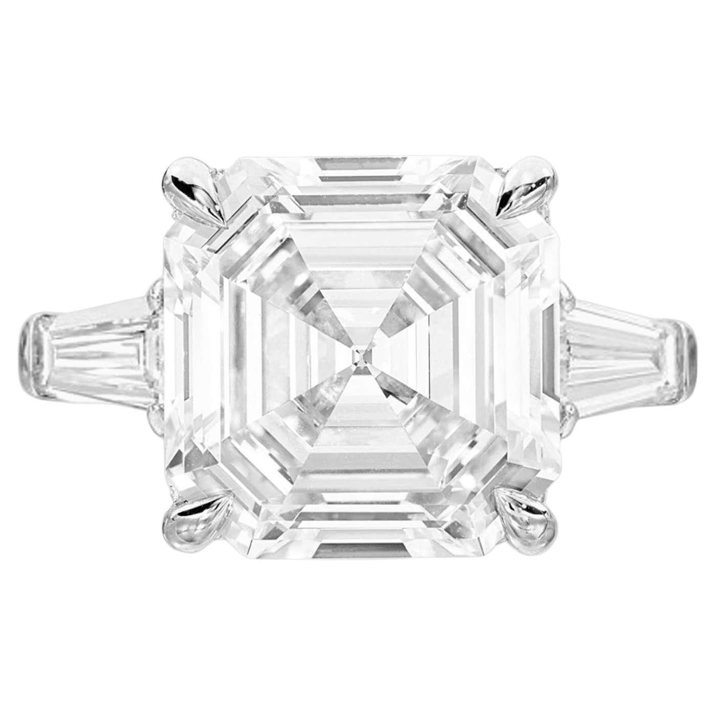 Asscher Cut Ring Stack GIA Certified 9 Carat Asscher-cut Diamond Ring For Sale at 1stDibs | 8 ...