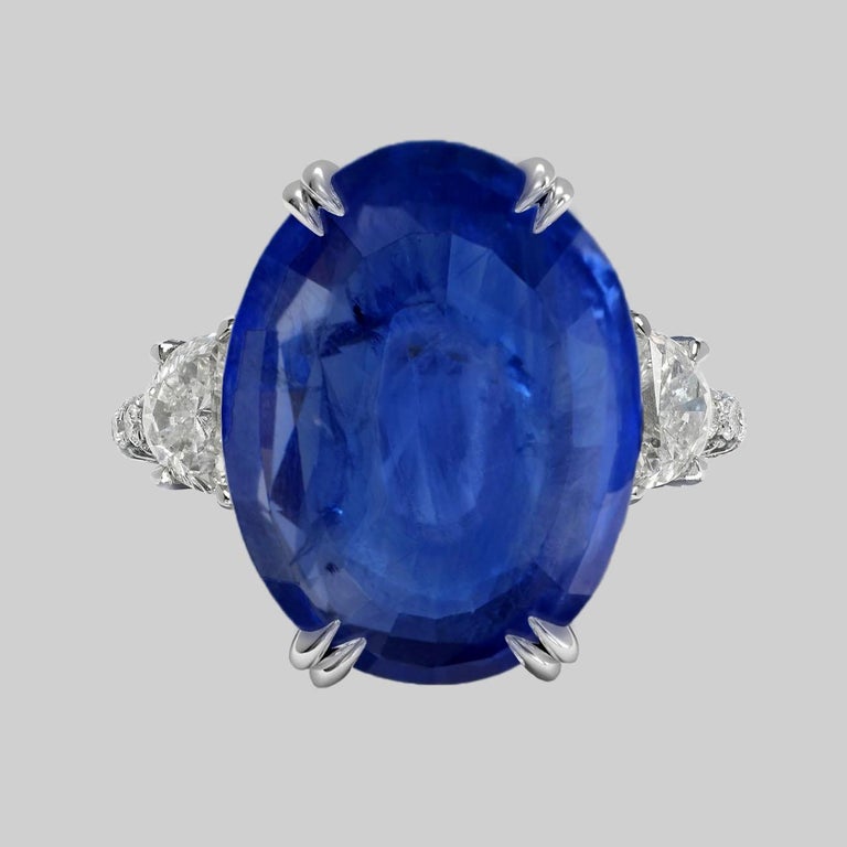 GIA Certified Carat Burma Origin Oval Blue Sapphire Diamond