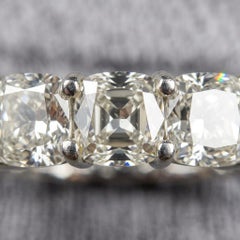 GIA Certified 8 Carat Cushion Cut Diamond Eternity Band in 18k White Gold