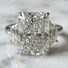 GIA Certified 8-carat Cut-Cornered Rectangular Diamond Ring