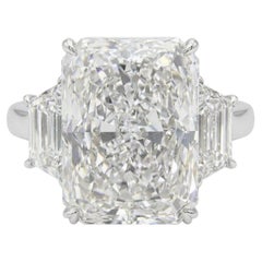 GIA Certified 8.03 Carat Cut Cornered Rectangular Diamond Ring in 18K White Gold