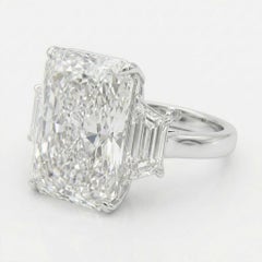 GIA Certified 8.03 Carat Cut Cornered Rectangular Diamond Ring in 18K White Gold
