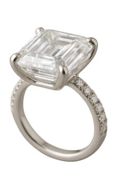 GIA Certified 8 Carat VS Clarity Emerald Cut Diamond Platinum Ring