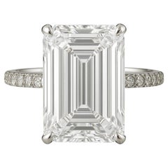 Platinring, GIA-zertifizierter 8 Karat D Farbe VS1 Reinheit Smaragdschliff Diamant