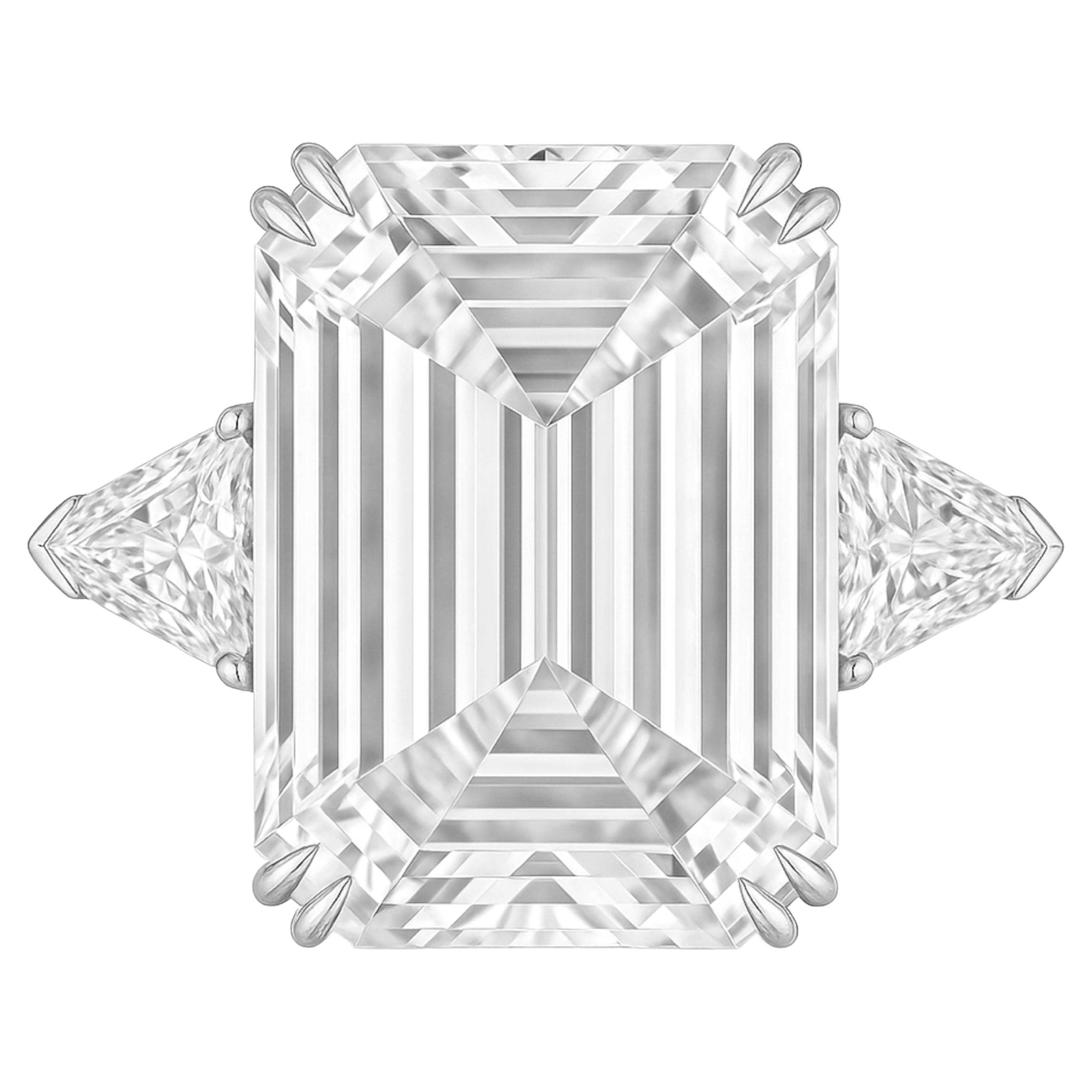 Verlobungsring mit GIA-zertifiziertem 8 Karat Diamant im Smaragdschliff