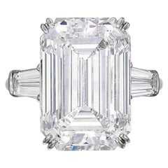 GIA zertifiziert 8 Karat Smaragdschliff Diamant Platin Ring