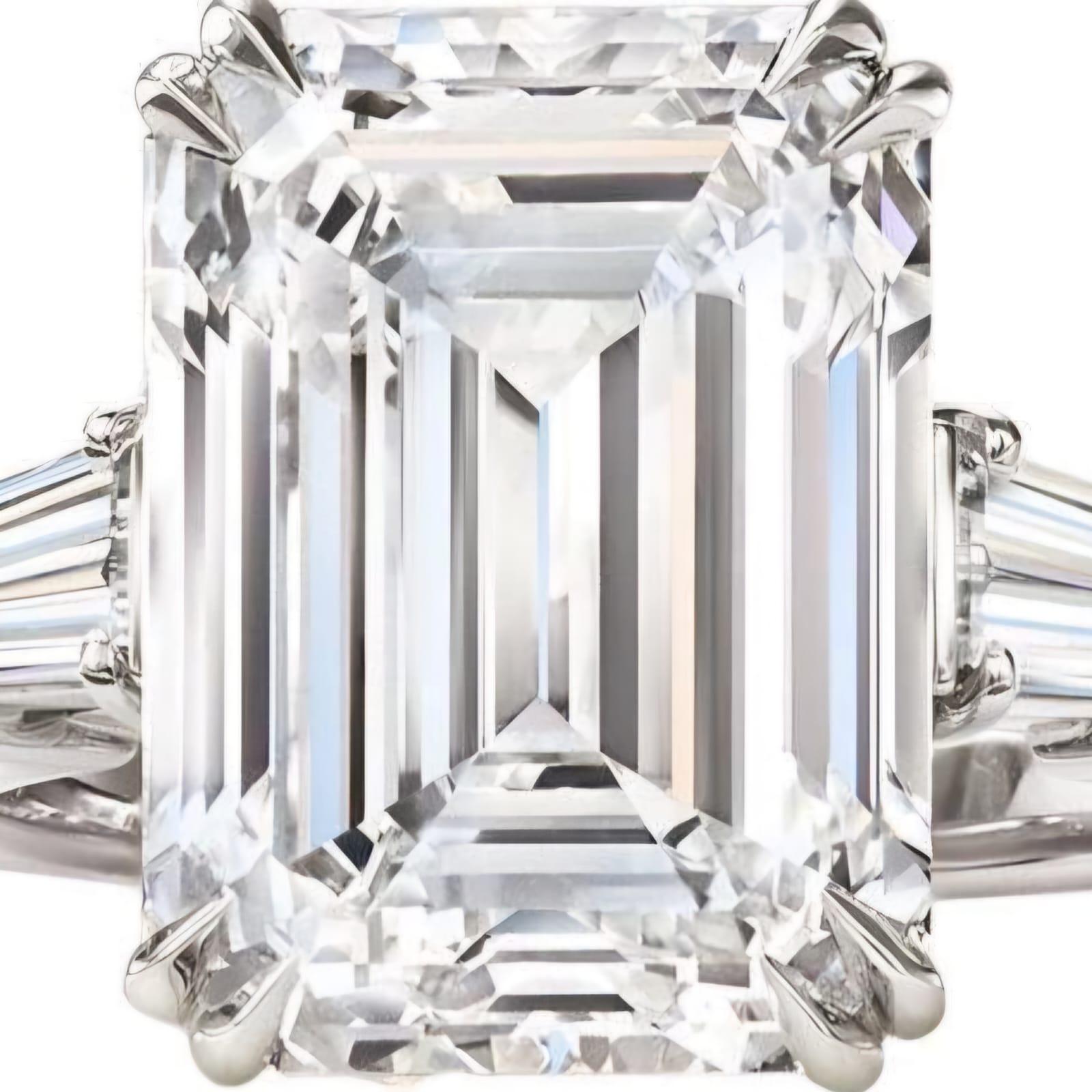 GIA Certified 8 Carat Emerald Cut Diamond Ring For Sale 1