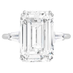 GIA Certified 8 Carat Emerald Cut Diamond Ring GOLCONDA TYPE IIA