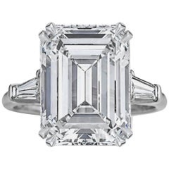 GIA Certified 8 Carat Emerald Cut Engagement Ring