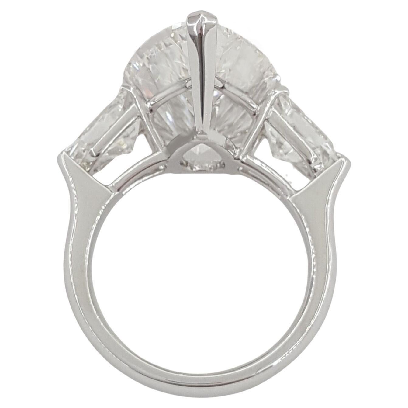 Taille poire Bague de fiançailles certifiée GIA de 8 carats avec diamant taille poire en vente