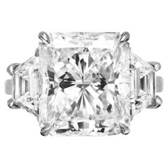 GIA Certified 8 Carat Radiant Cut Diamond Solitaire Ring