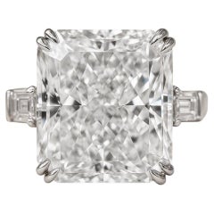 GIA Certified 8 Carat Radiant Cut E Color Diamond Engagement Platinum Ring