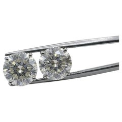 GIA Certified 8 Carat Round Brilliant Cut Diamond Stud Earrings
