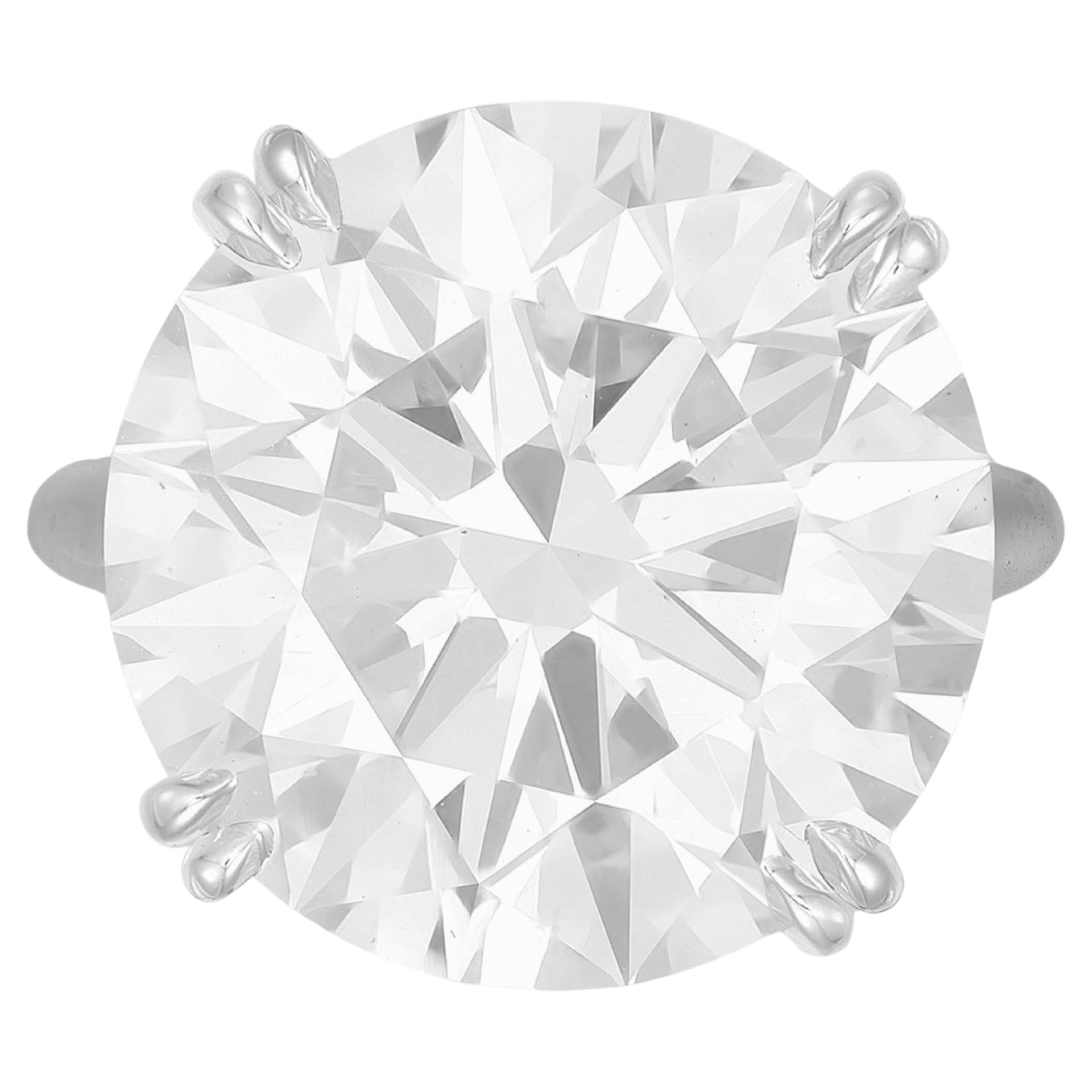 Contemporary GIA Certified 8.07 Carat Round Cut Diamond D Color Flawless Clarity Ring For Sale
