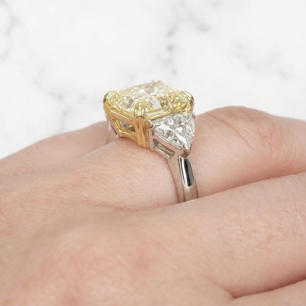 Bague en platine et or jaune 18 carats avec diamant certifié GIA de 8 carats VVS2 Neuf - En vente à Chicago, IL