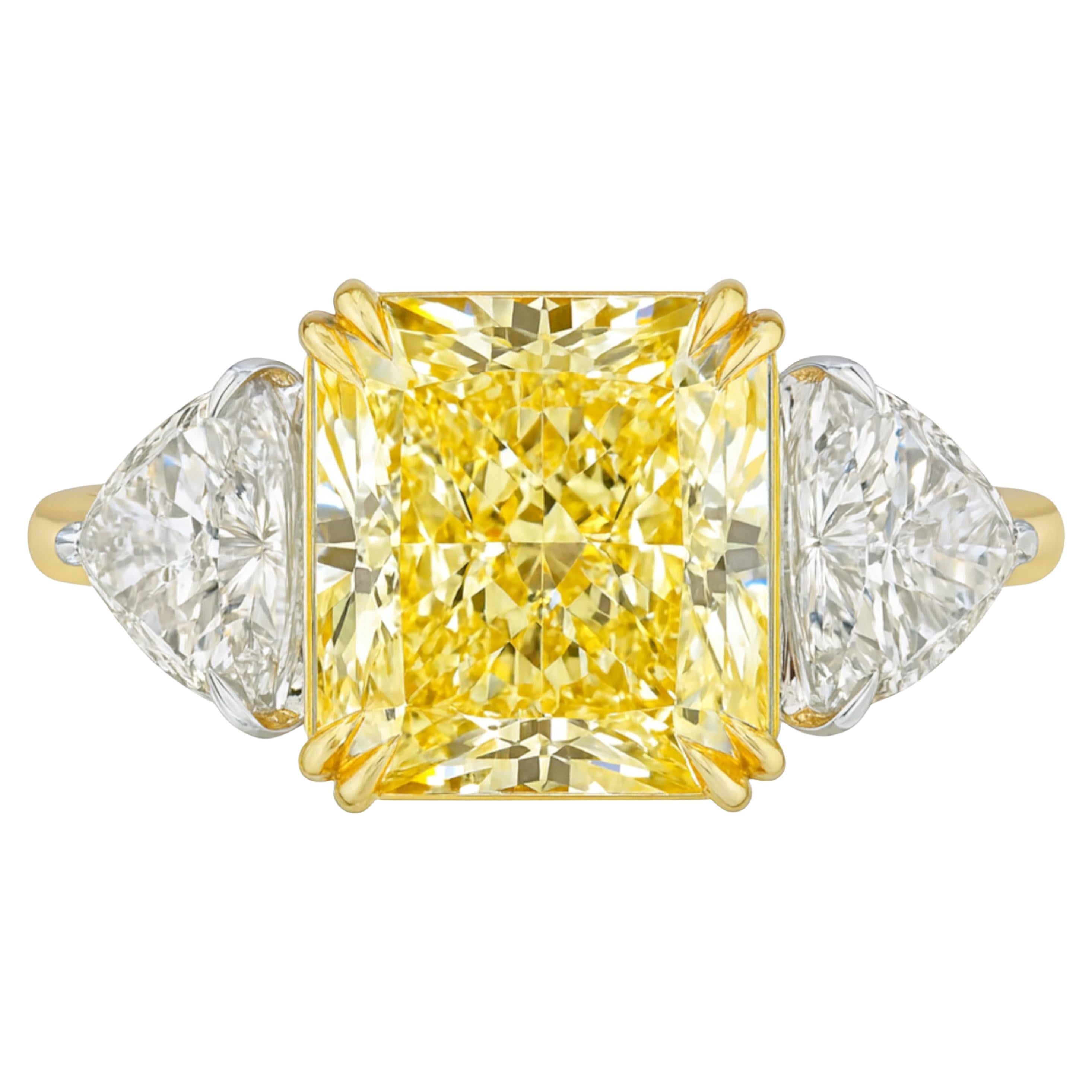 Bague en platine et or jaune 18 carats avec diamant certifié GIA de 8 carats VVS2