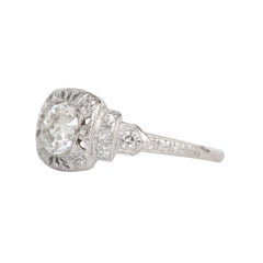 GIA Certified .80 Carat Diamond Platinum Engagement Ring
