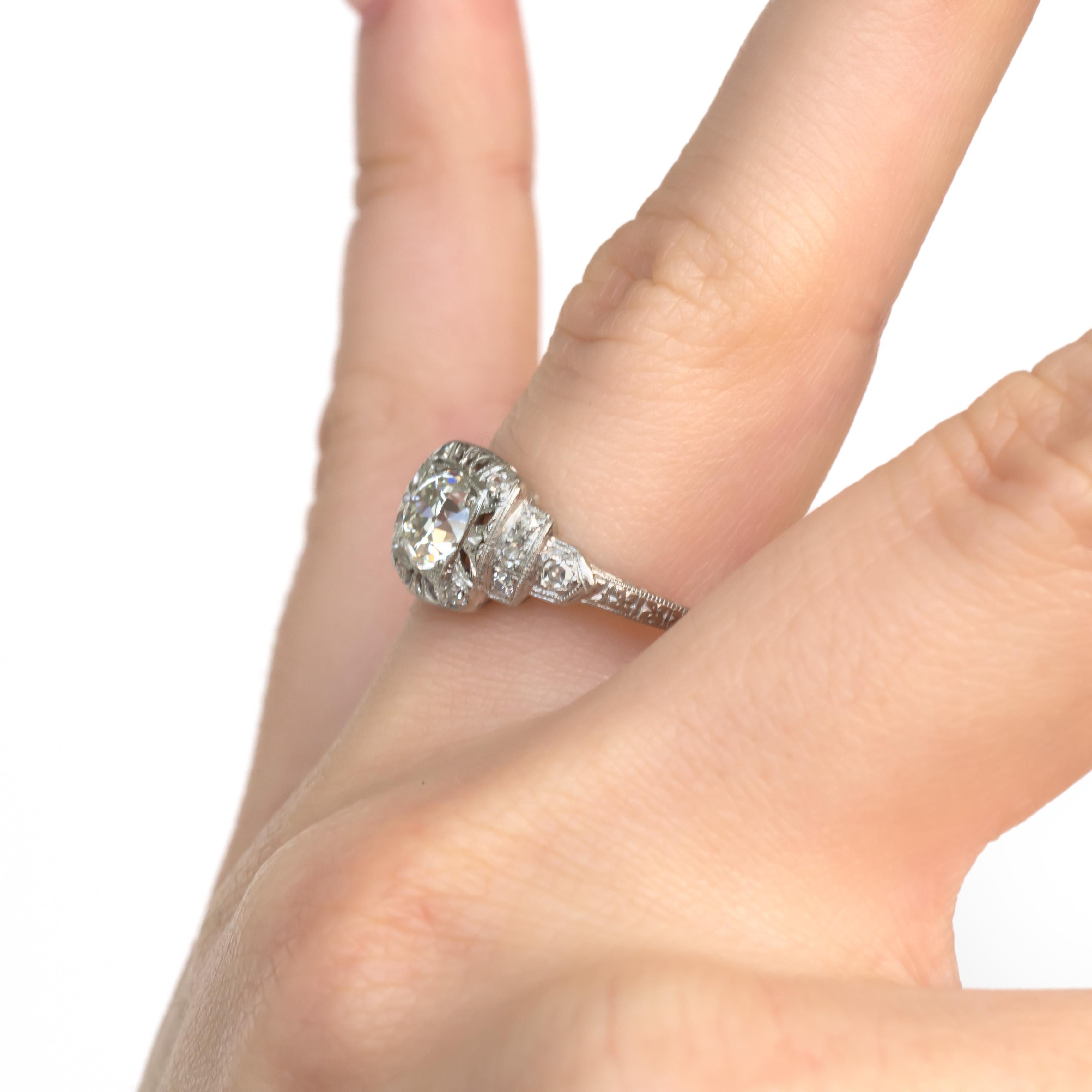 GIA Certified .80 Carat Diamond Platinum Engagement Ring In Good Condition For Sale In Atlanta, GA
