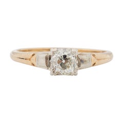 GIA Certified .80 Carat Edwardian Diamond 14 Karat Yellow Gold Engagement Ring