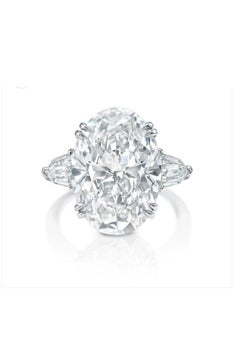 GIA Certified 8.00 Carat F/VVS Oval Shape Natural Diamond Platinum Ring