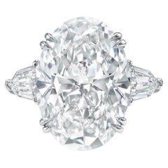 Bague en platine de 8,00 carats F/VVS de forme ovale certifiée GIA