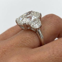 GIA Certified 8.00 Carat Old Mine Cut Diamond Three-Stone Ring