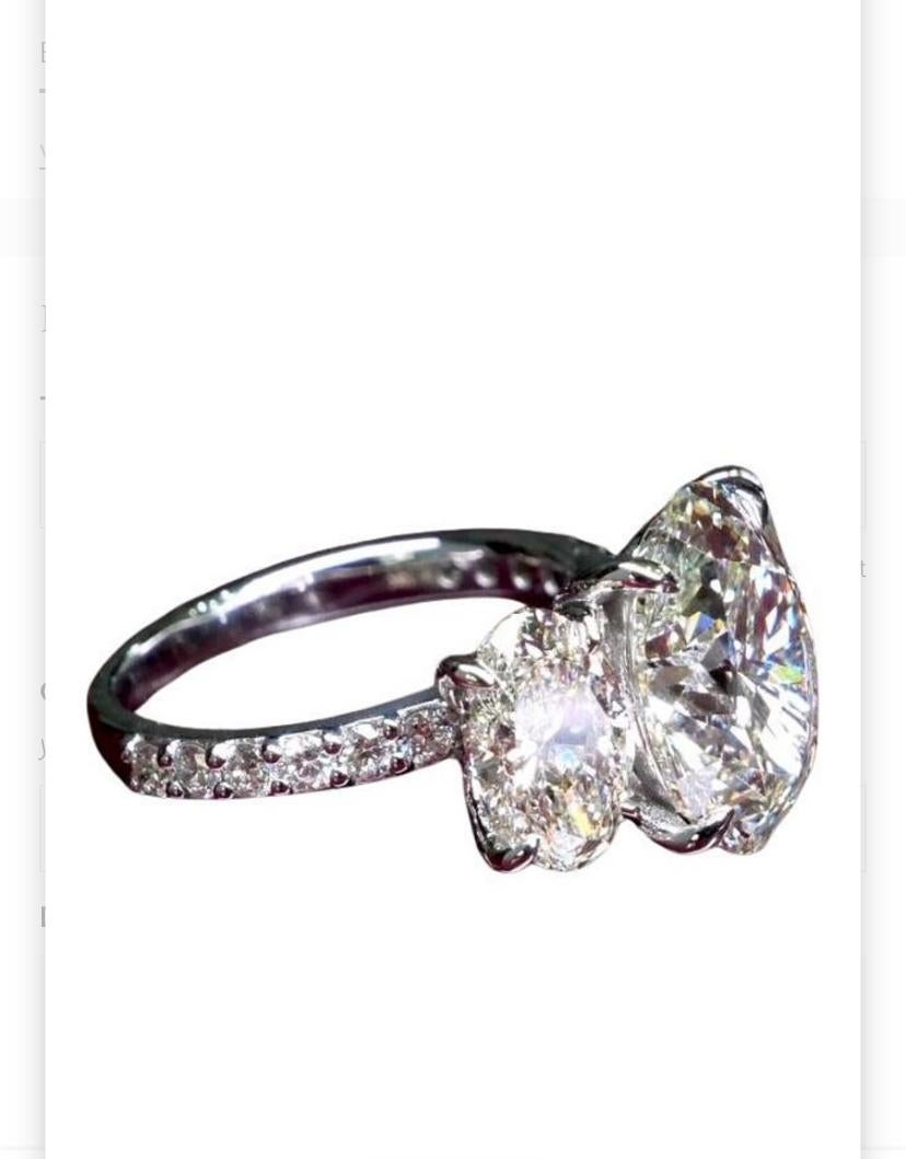 Women's or Men's GIA Certified 8.00 Carat Oval Shape Diamonds 18K Gold Trilogy Ring For Sale