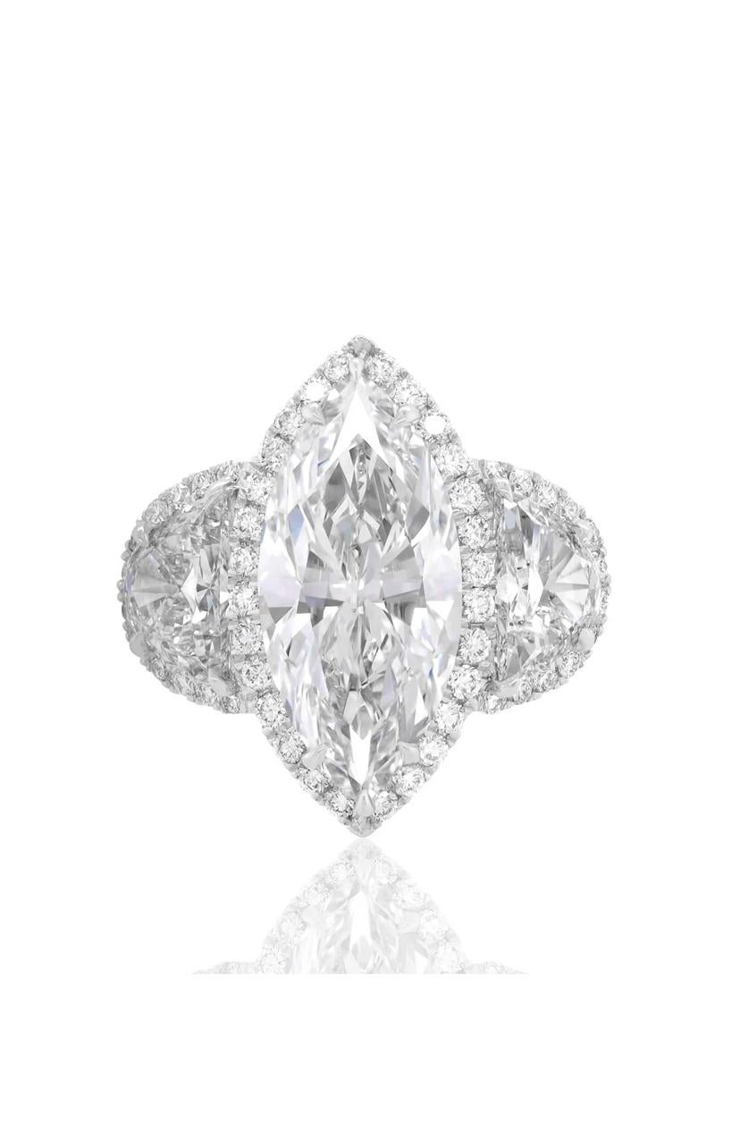 Anello in oro 18K con diamanti di forma speciale certificati GIA da 8,00 carati In condizioni Nuovo in vendita a Massafra, IT